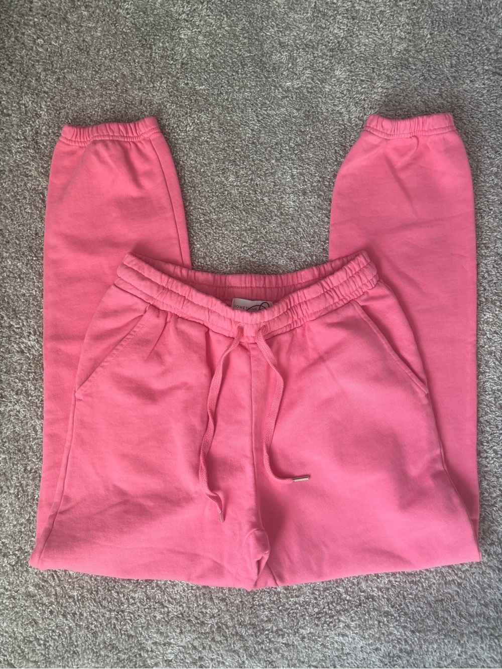 NWT Something Navy Coral Pink Drawstring Joggers